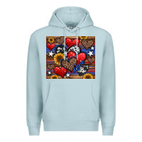 Blue Mist 4th of july american hearts Premium Hoodie - Jasminsmagicworld