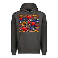 Charcoal Heather 4th of july american hearts Premium Hoodie - Jasminsmagicworld