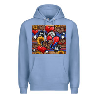 Colony Blue 4th of july american hearts Premium Hoodie - Jasminsmagicworld