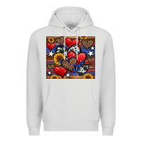 Dove Grey 4th of july american hearts Premium Hoodie - Jasminsmagicworld