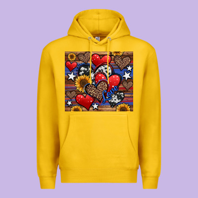 4th Of July American Hearts Premium Hoodie Designed By Jasminsmagicworld