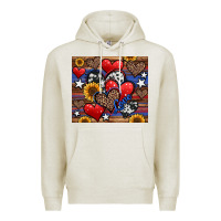 Oatmeal Heather 4th of july american hearts Premium Hoodie - Jasminsmagicworld