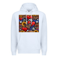 White 4th of july american hearts Premium Hoodie - Jasminsmagicworld