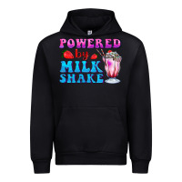 Black powered by milkshake Urban Hoodie - AdoDesignShop