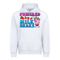 White powered by milkshake Urban Hoodie - AdoDesignShop