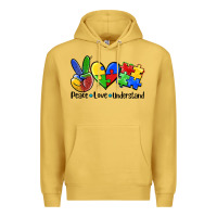 Antique Gold peace love  cure Premium Hoodie - AdoDesignShop