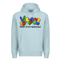 Blue Mist peace love  cure Premium Hoodie - AdoDesignShop
