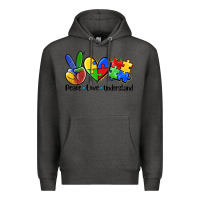Charcoal Heather peace love  cure Premium Hoodie - AdoDesignShop