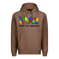 Chestnut peace love  cure Premium Hoodie - AdoDesignShop