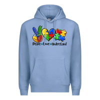 Colony Blue peace love  cure Premium Hoodie - AdoDesignShop
