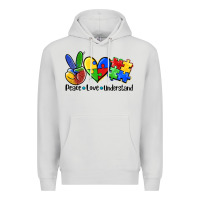 Dove Grey peace love  cure Premium Hoodie - AdoDesignShop