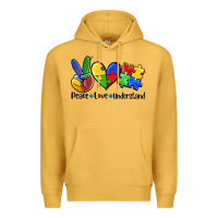 Mustard peace love  cure Premium Hoodie - AdoDesignShop