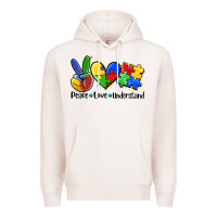 Pale Pink peace love  cure Premium Hoodie - AdoDesignShop
