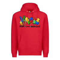 Red peace love  cure Premium Hoodie - AdoDesignShop
