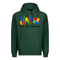 Sports Green peace love  cure Premium Hoodie - AdoDesignShop