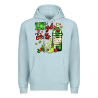 Blue Mist gin`gle bells with bottle and cocktail Premium Hoodie - AdoDesignShop