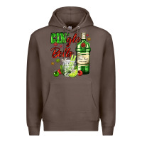 Coffee gin`gle bells with bottle and cocktail Premium Hoodie - AdoDesignShop
