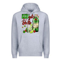 Heather Grey gin`gle bells with bottle and cocktail Premium Hoodie - AdoDesignShop