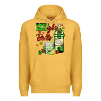 Mustard gin`gle bells with bottle and cocktail Premium Hoodie - AdoDesignShop