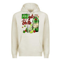 Oatmeal Heather gin`gle bells with bottle and cocktail Premium Hoodie - AdoDesignShop