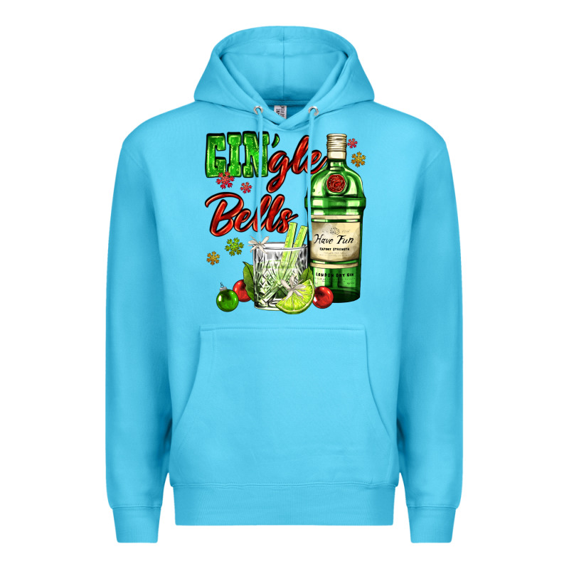 Gin`gle Bells With Bottle And Cocktail Premium Hoodie by AdoDesignShop | Teevron