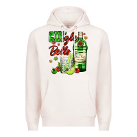 Pale Pink gin`gle bells with bottle and cocktail Premium Hoodie - AdoDesignShop