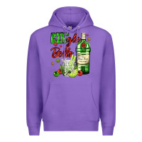 Purple gin`gle bells with bottle and cocktail Premium Hoodie - AdoDesignShop