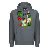 Rock gin`gle bells with bottle and cocktail Premium Hoodie - AdoDesignShop