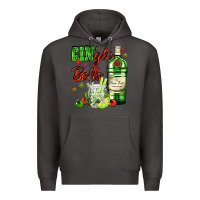 Smoke gin`gle bells with bottle and cocktail Premium Hoodie - AdoDesignShop