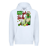 White gin`gle bells with bottle and cocktail Premium Hoodie - AdoDesignShop