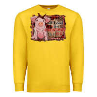 All I Want For Christmas Is A Pig Sitting Pig Premium Sweatshirt | Teevron