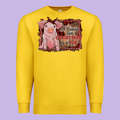 All I Want For Christmas Is A Pig Sitting Pig Premium Sweatshirt Designed By Ranaportraitstore