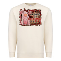 Sandshell all i want for christmas is a pig sitting pig Premium Sweatshirt - RanaPortraitStore