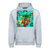 Heather Grey summer drinks and ice cream Urban Hoodie - BundleAndBundleShop