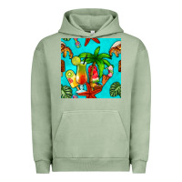 Pigment Oil Green summer drinks and ice cream Urban Hoodie - BundleAndBundleShop