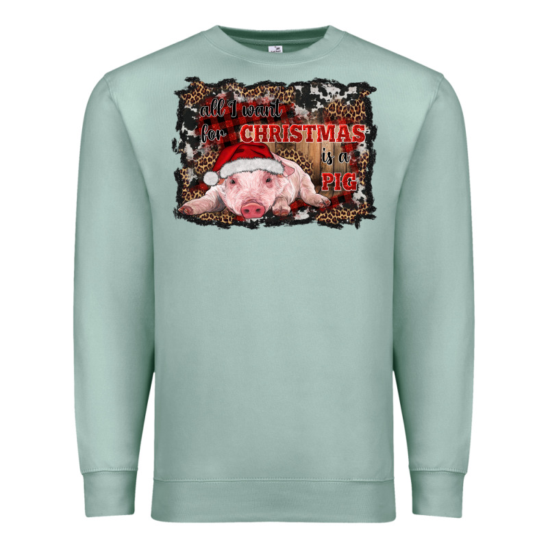 All I Want For Christmas Is A Pig Baby Premium Sweatshirt by RanaPortraitStore | Teevron