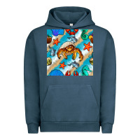 Pigment Midnight Navy sea animals Urban Hoodie - BundleAndBundleShop