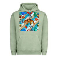 Pigment Oil Green sea animals Urban Hoodie - BundleAndBundleShop