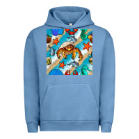 Pigment Pebble Blue sea animals Urban Hoodie - BundleAndBundleShop