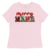 Bubblegum Pink Christmas merry mama Ladies Tee - BarkalooDesign