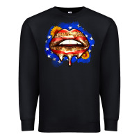 Black leopard american flag lips Premium Sweatshirt - Zillion Design Studio