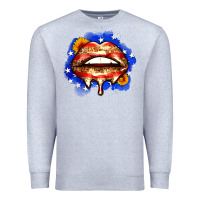 Heather Grey leopard american flag lips Premium Sweatshirt - Zillion Design Studio
