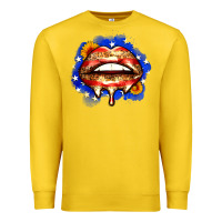 Lemon leopard american flag lips Premium Sweatshirt - Zillion Design Studio