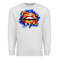 Oatmeal Heather leopard american flag lips Premium Sweatshirt - Zillion Design Studio