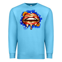 Ocean Blue leopard american flag lips Premium Sweatshirt - Zillion Design Studio