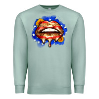 Seafoam leopard american flag lips Premium Sweatshirt - Zillion Design Studio
