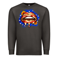 Smoke leopard american flag lips Premium Sweatshirt - Zillion Design Studio