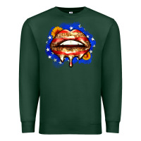 Sports Green leopard american flag lips Premium Sweatshirt - Zillion Design Studio