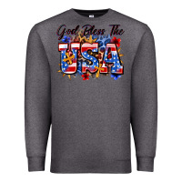 Charcoal Heather god bless the usa Premium Sweatshirt - Zillion Design Studio