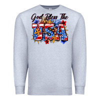 Heather Grey god bless the usa Premium Sweatshirt - Zillion Design Studio